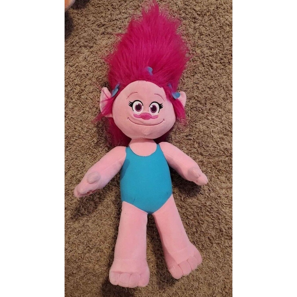 Build A Bear Trolls Princess Poppy Stuffed Doll Plush Pink